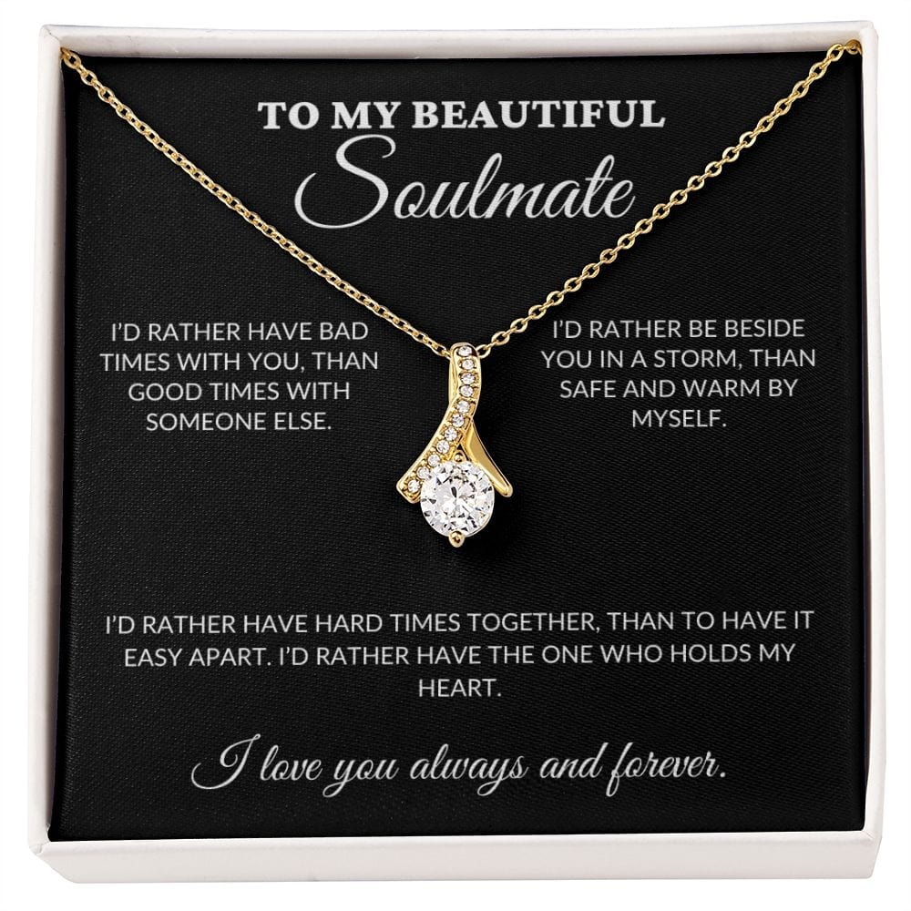 To My Beautiful Soulmate - Holds My Heart - Alluring Necklace - BK