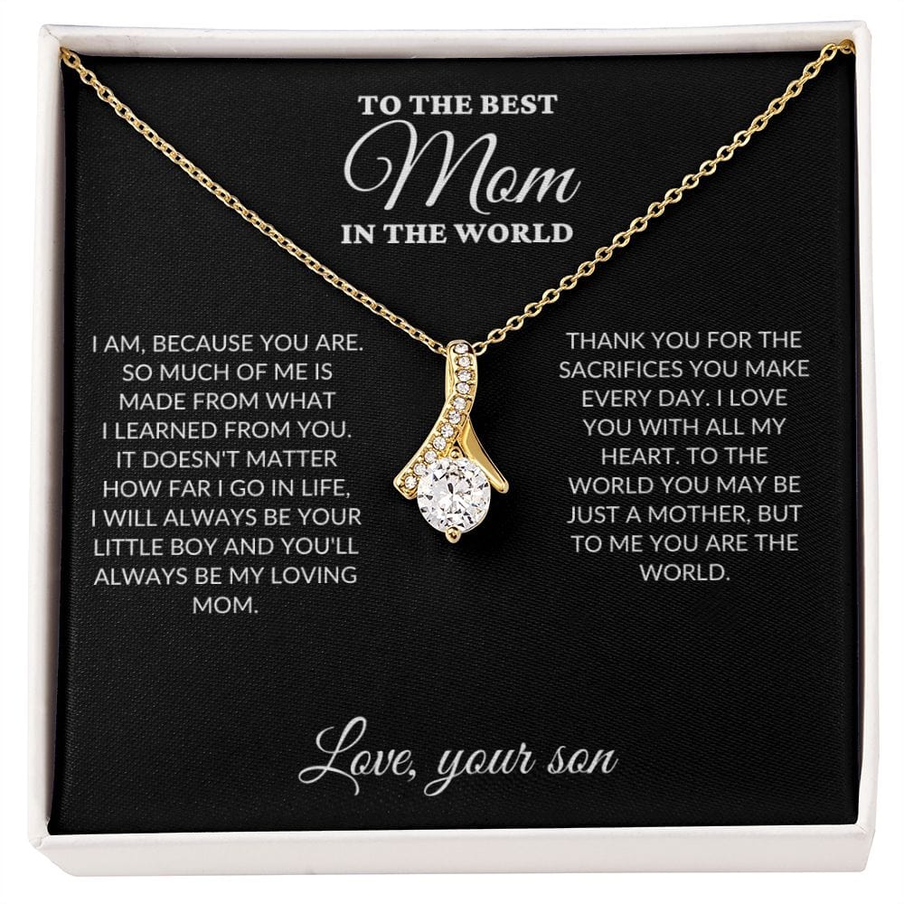 To The Best Mom In The World - Son's Whole World - Alluring Necklace - WH