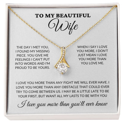 To My Beautiful Wife - Love You More - Alluring Necklace - WH