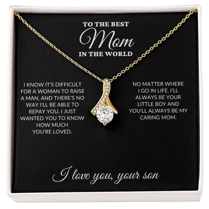 To The Best Mom In The World - Raise A Man - Alluring Necklace - BK