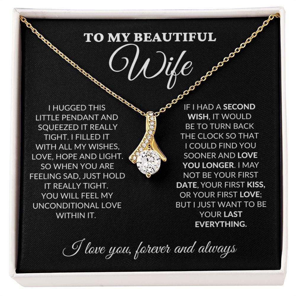 To My Beautiful Wife - Love Light & Hope - Alluring Necklace - BK