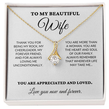 To My Beautiful Wife - The Woman I Love The Most - Alluring Necklace - WH