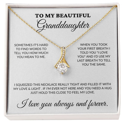 To My Beautiful Granddaughter - Love & Light - Alluring Necklace - WH