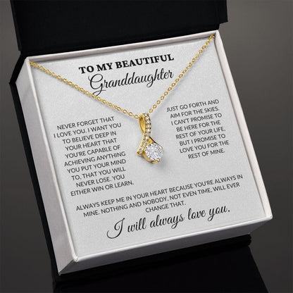 To My Beautiful Granddaughter - Believe In Your Heart - Alluring Necklace - WH