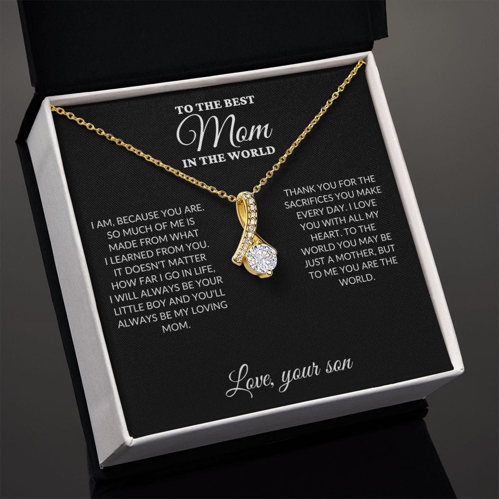 To The Best Mom In The World - Son's Whole World - Alluring Necklace - WH