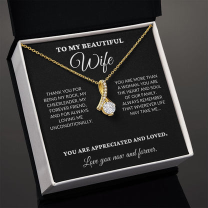 To My Beautiful Wife - The Woman I Love The Most - Alluring Necklace - BK