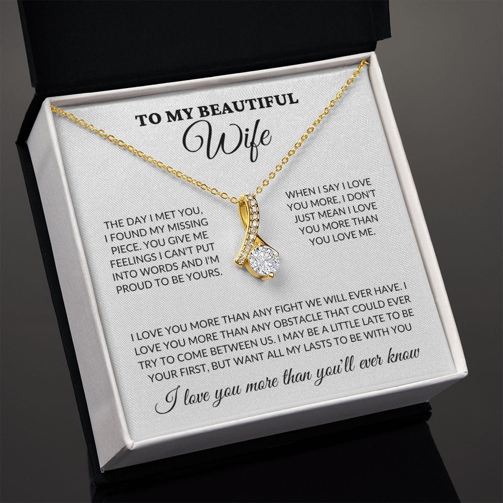 To My Beautiful Wife - Love You More - Alluring Necklace - WH