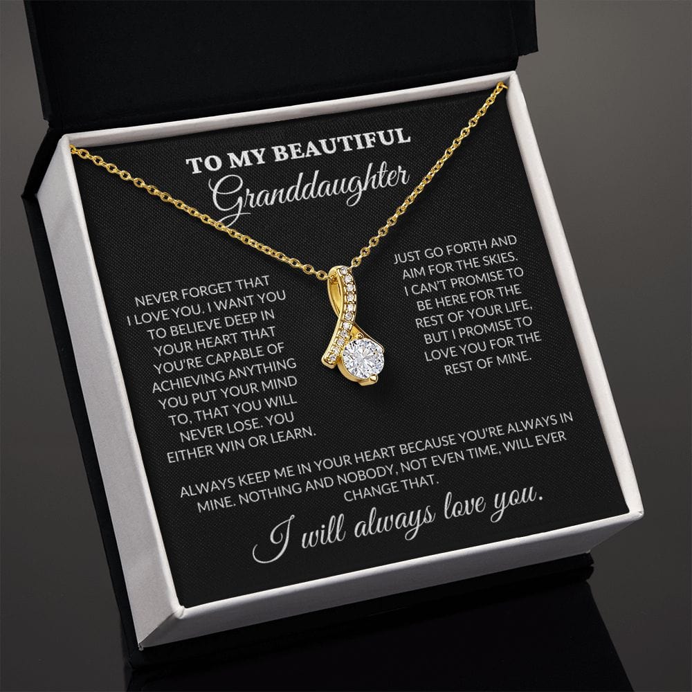 To My Beautiful Granddaughter - Believe In Your Heart - Alluring Necklace - BK