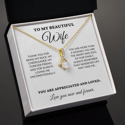 To My Beautiful Wife - The Woman I Love The Most - Alluring Necklace - WH