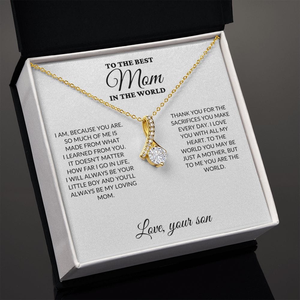 To The Best Mom In The World - Son's Whole World - Alluring Necklace - WH