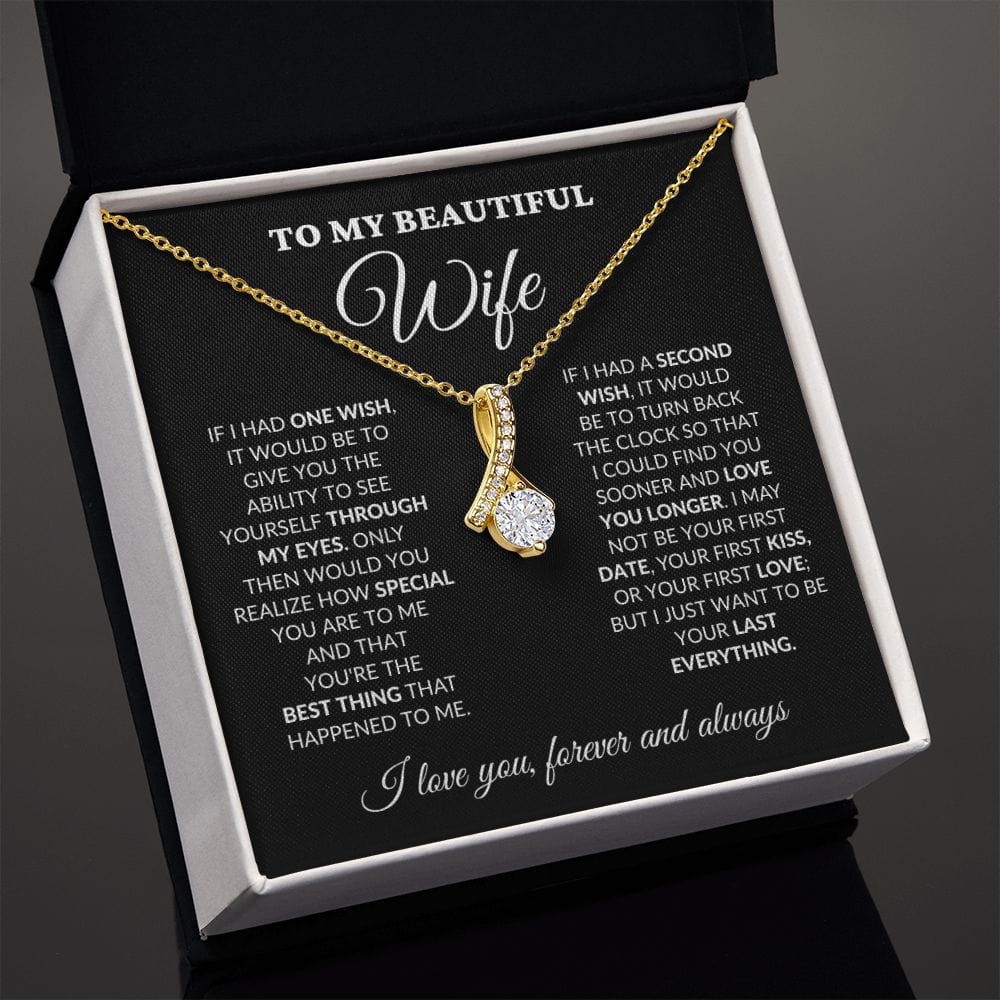 To My Beautiful Wife - One Wish - Alluring Necklace - BK