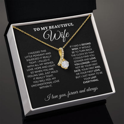 To My Beautiful Wife - Love Light & Hope - Alluring Necklace - BK