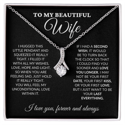 To My Beautiful Wife - Love Light & Hope - Alluring Necklace - BK