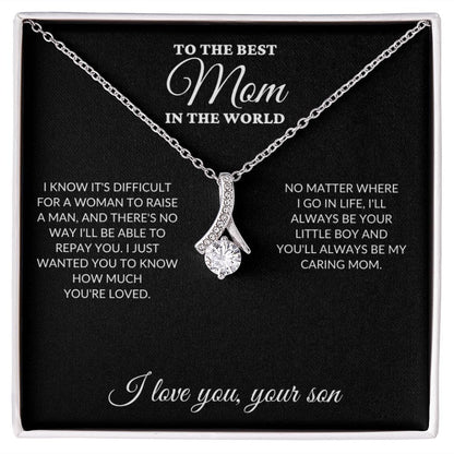 To The Best Mom In The World - Raise A Man - Alluring Necklace - BK