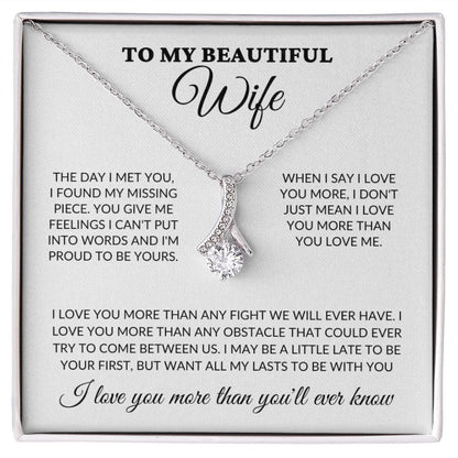 To My Beautiful Wife - Love You More - Alluring Necklace - WH