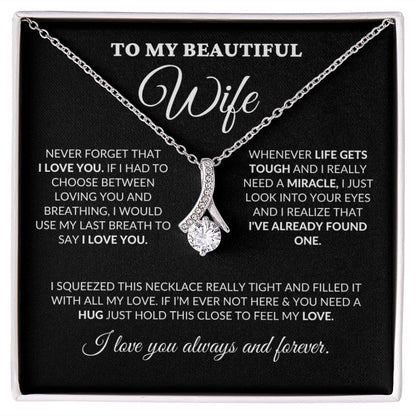 To My Beautiful Wife - Into Your Eyes - Alluring Necklace - BK