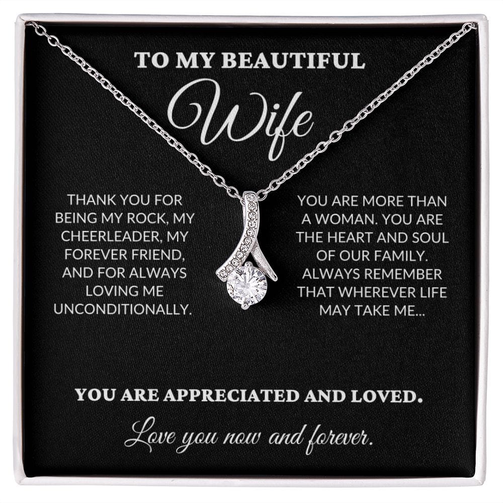 To My Beautiful Wife - The Woman I Love The Most - Alluring Necklace - BK