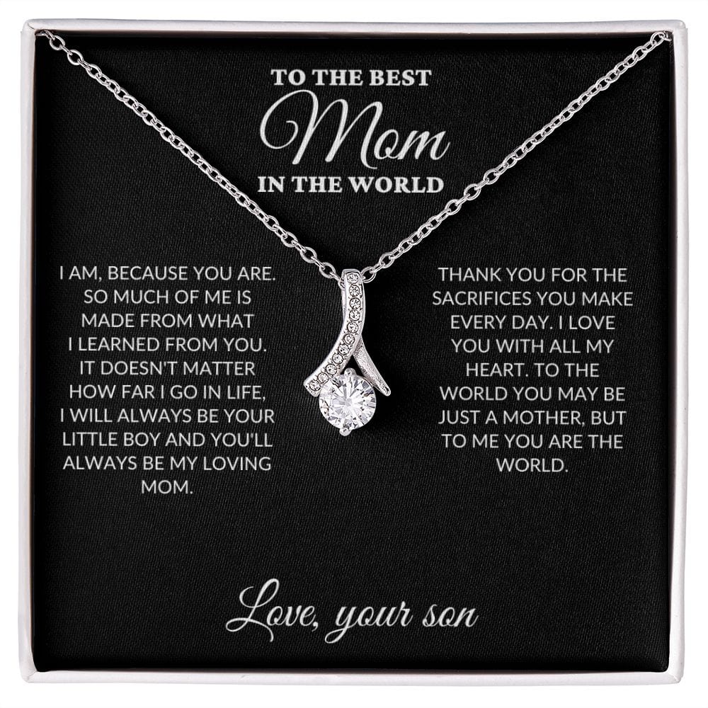 To The Best Mom In The World - Son's Whole World - Alluring Necklace - WH