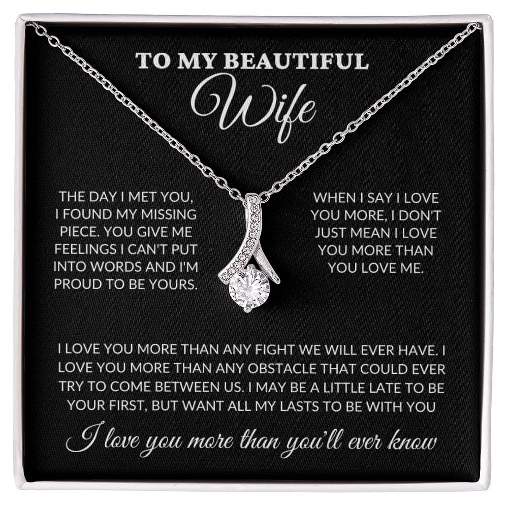 To My Beautiful Wife - Love You More - Alluring Necklace - BK