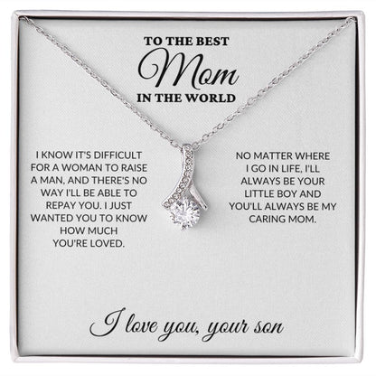 To The Best Mom In The World - Raise A Man - Alluring Necklace - WH