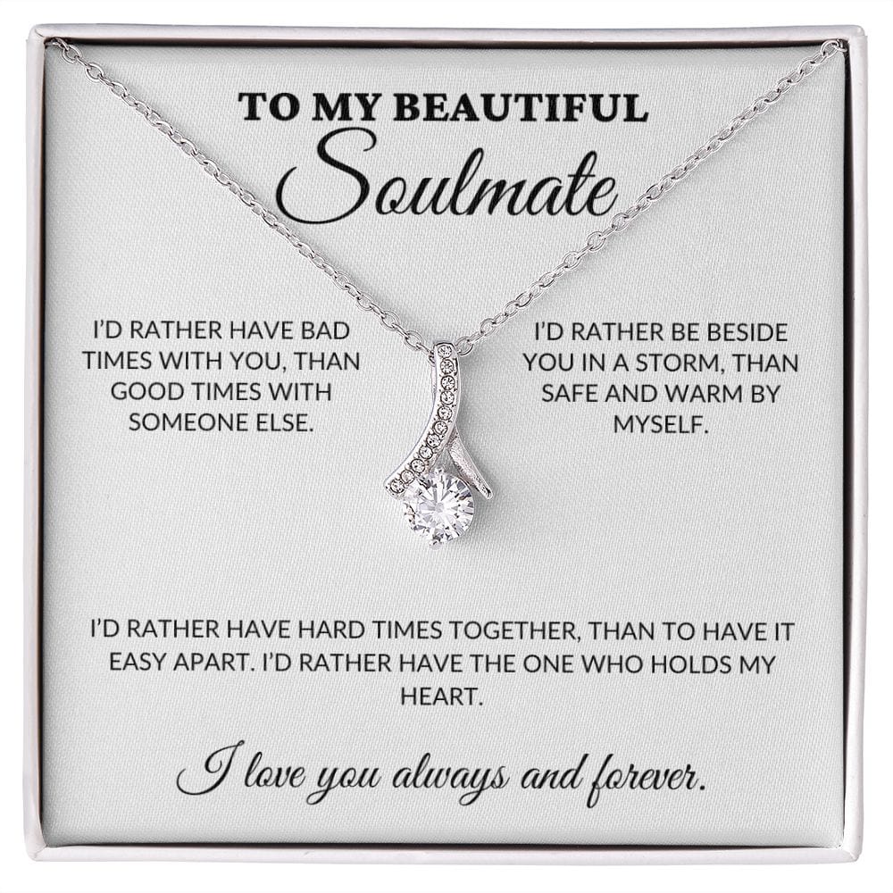 To My Beautiful Soulmate - Holds My Heart - Alluring Necklace - WH