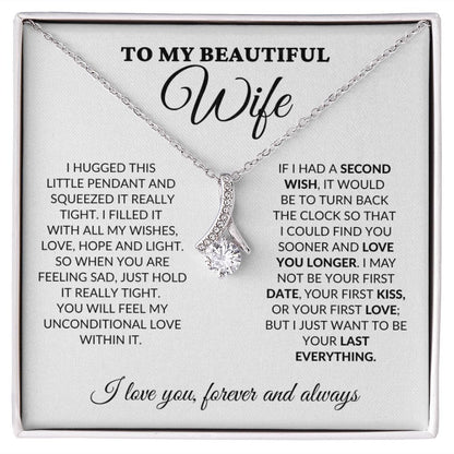 To My Beautiful Wife - Love Light & Hope - Alluring Necklace - WH