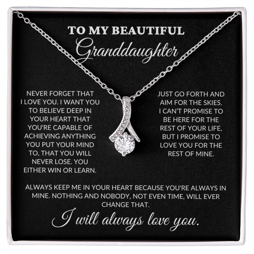 To My Beautiful Granddaughter - Believe In Your Heart - Alluring Necklace - BK