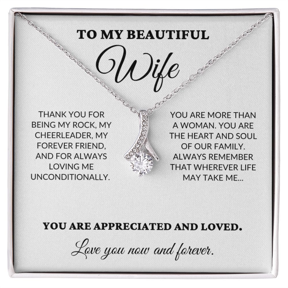 To My Beautiful Wife - The Woman I Love The Most - Alluring Necklace - WH