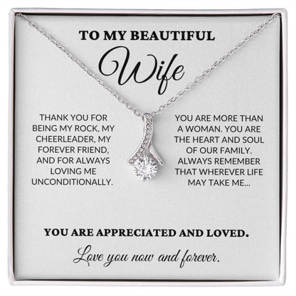 To My Beautiful Wife - The Woman I Love The Most - Alluring Necklace - WH