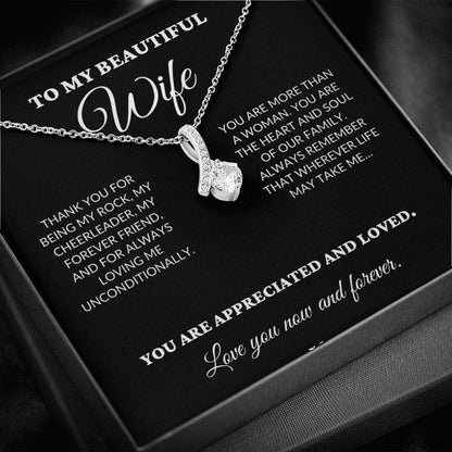 To My Beautiful Wife - The Woman I Love The Most - Alluring Necklace - BK