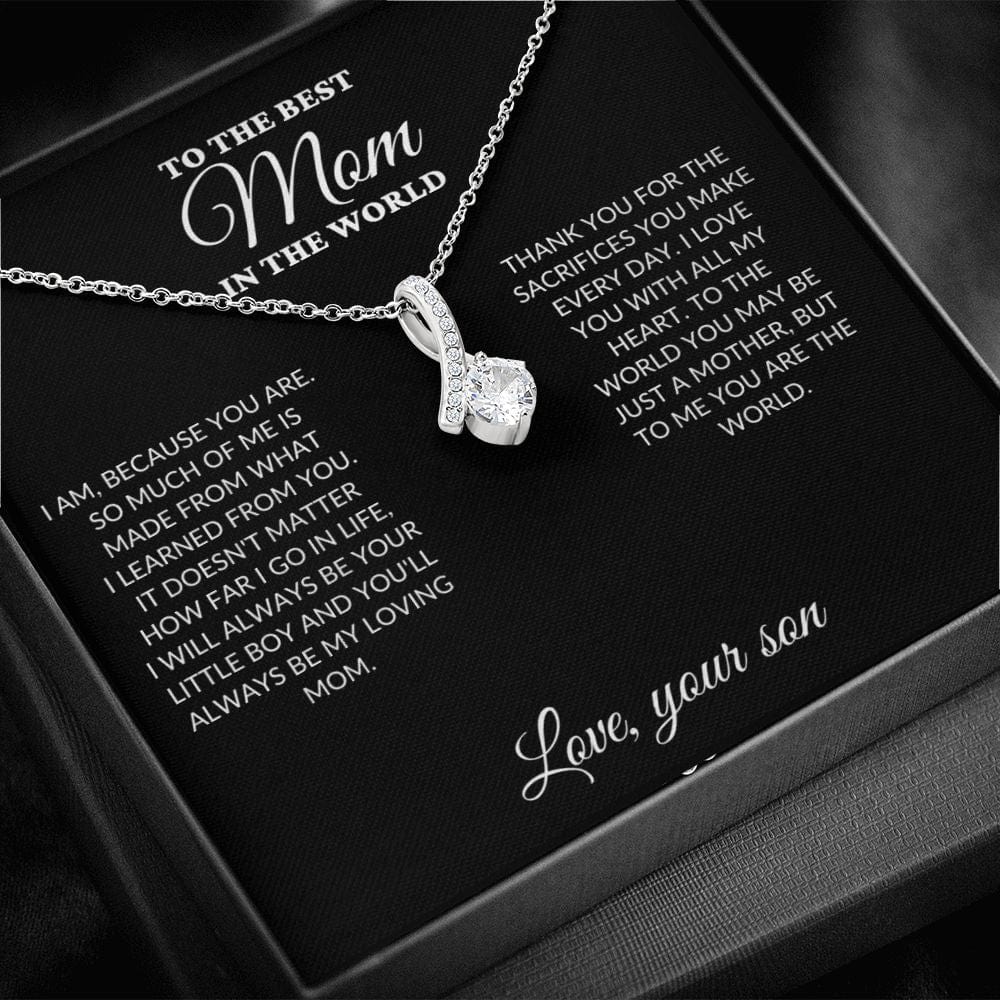 To The Best Mom In The World - Son's Whole World - Alluring Necklace - WH