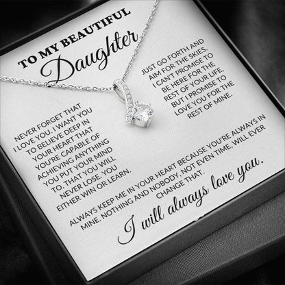 To My Beautiful Daughter - Believe In Your Heart - Alluring Necklace - WH