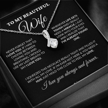 To My Beautiful Wife - Into Your Eyes - Alluring Necklace - BK