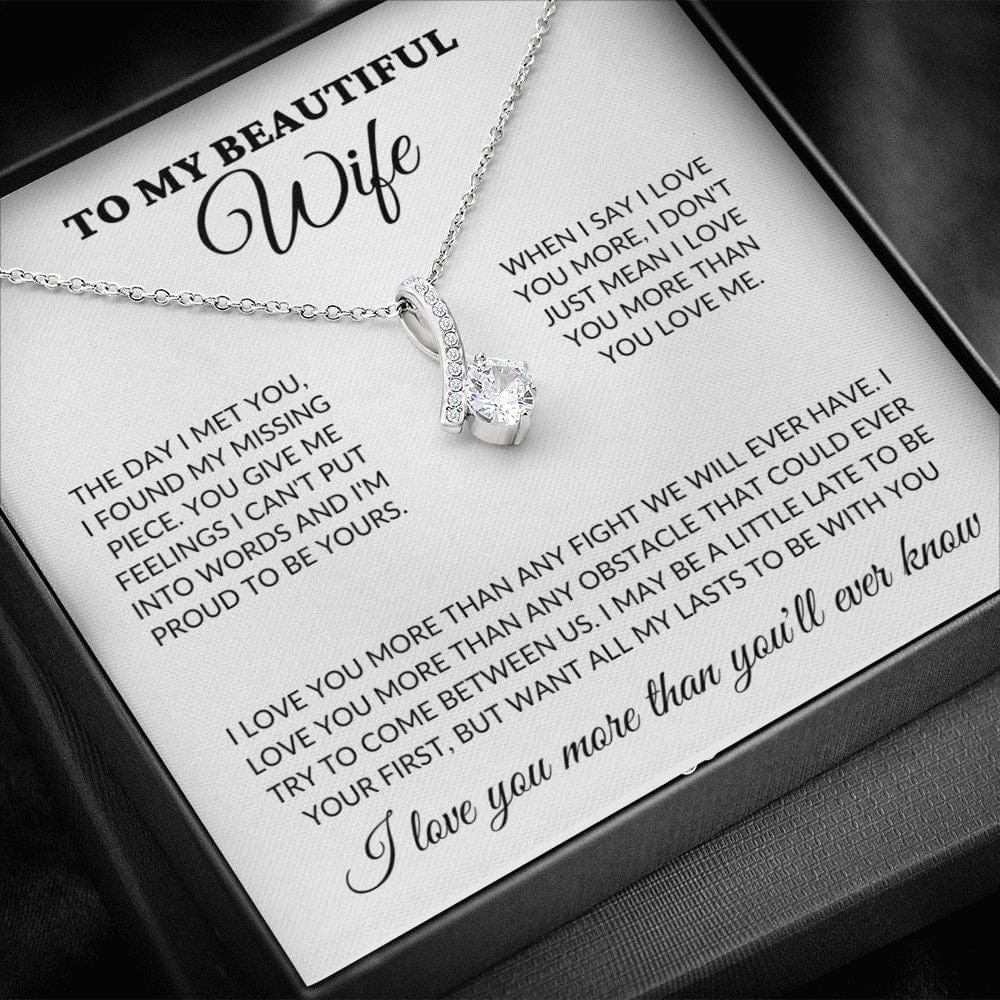 To My Beautiful Wife - Love You More - Alluring Necklace - WH