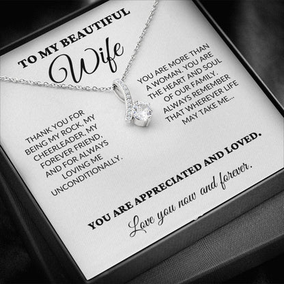 To My Beautiful Wife - The Woman I Love The Most - Alluring Necklace - WH