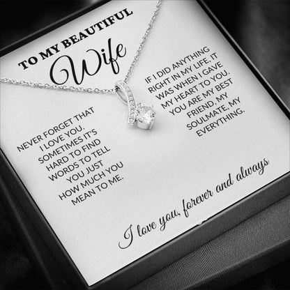 To My Beautiful Wife - Never Forget - Alluring Necklace - WH