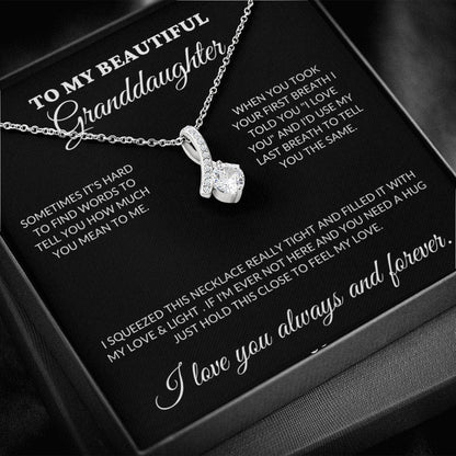 To My Beautiful Granddaughter - Love & Light - Alluring Necklace - BK