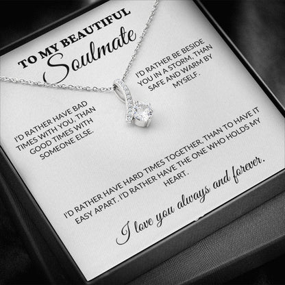 To My Beautiful Soulmate - Holds My Heart - Alluring Necklace - WH