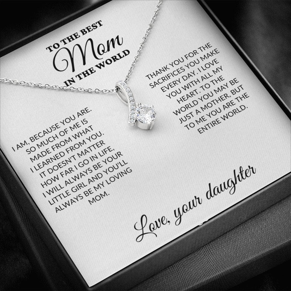 To The Best Mom In The World - Your Little Girl - Alluring Necklace - WH