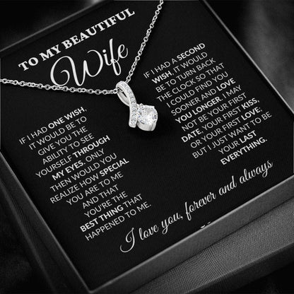 To My Beautiful Wife - One Wish - Alluring Necklace - BK