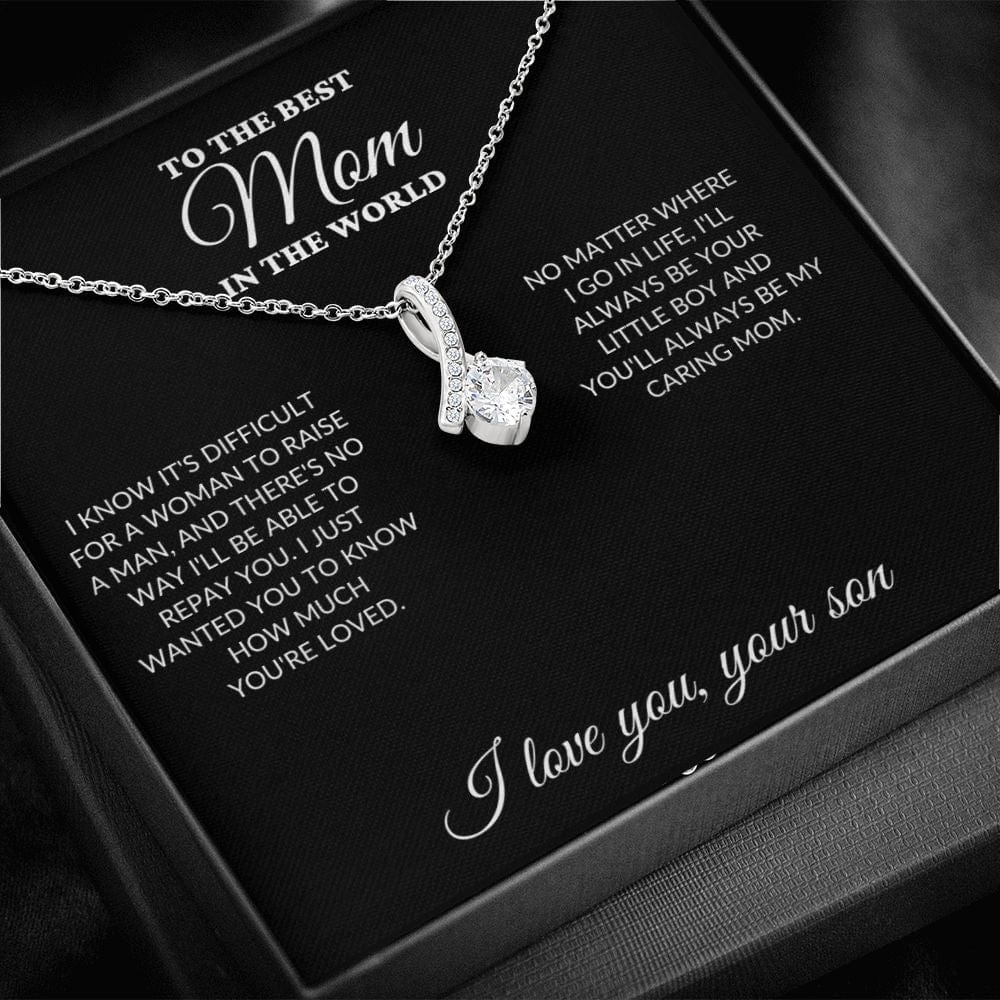 To The Best Mom In The World - Raise A Man - Alluring Necklace - BK