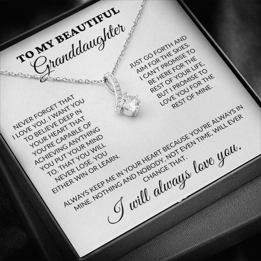 To My Beautiful Granddaughter - Believe In Your Heart - Alluring Necklace - WH