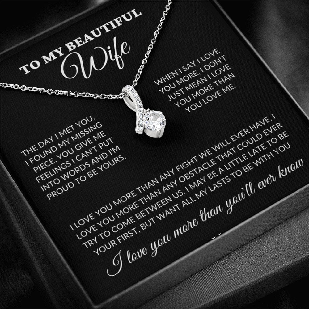 To My Beautiful Wife - Love You More - Alluring Necklace - BK