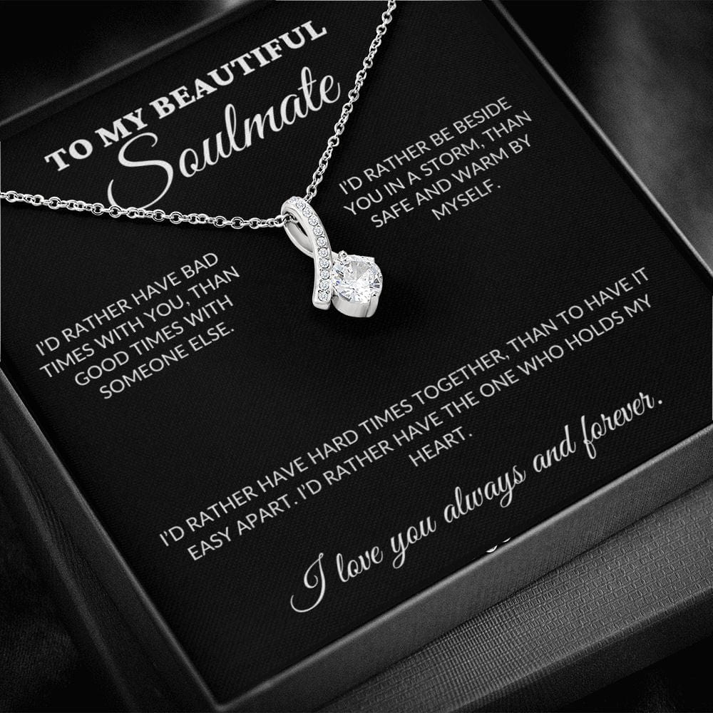 To My Beautiful Soulmate - Holds My Heart - Alluring Necklace - BK