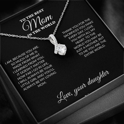 To The Best Mom In The World - Your Little Girl - Alluring Necklace - BK