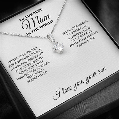 To The Best Mom In The World - Raise A Man - Alluring Necklace - WH