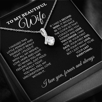 To My Beautiful Wife - Love Light & Hope - Alluring Necklace - BK