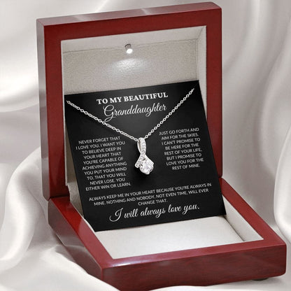 To My Beautiful Granddaughter - Believe In Your Heart - Alluring Necklace - BK