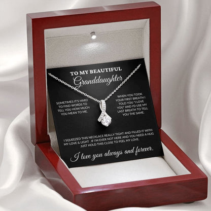 To My Beautiful Granddaughter - Love & Light - Alluring Necklace - BK