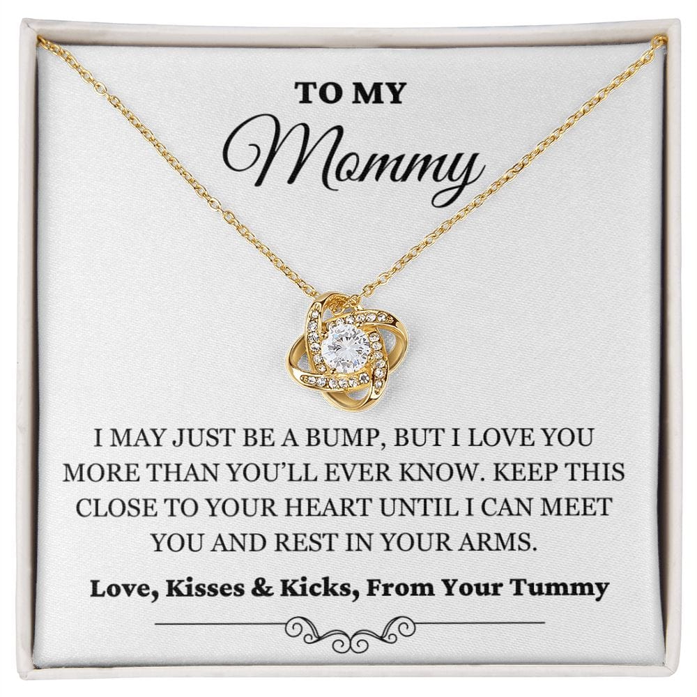 To My Mommy - Just A Bump - Love Knot Necklace - WH